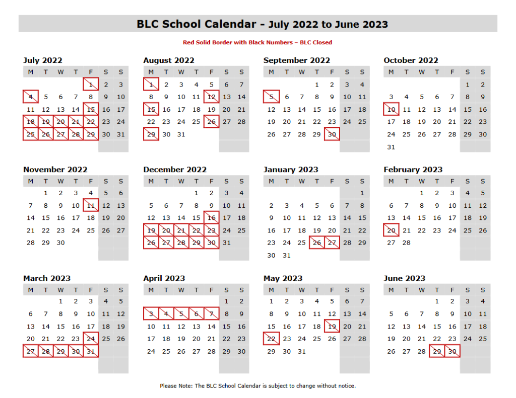 BLC School Calendar 2022-2023 (2022-06-15 edit)